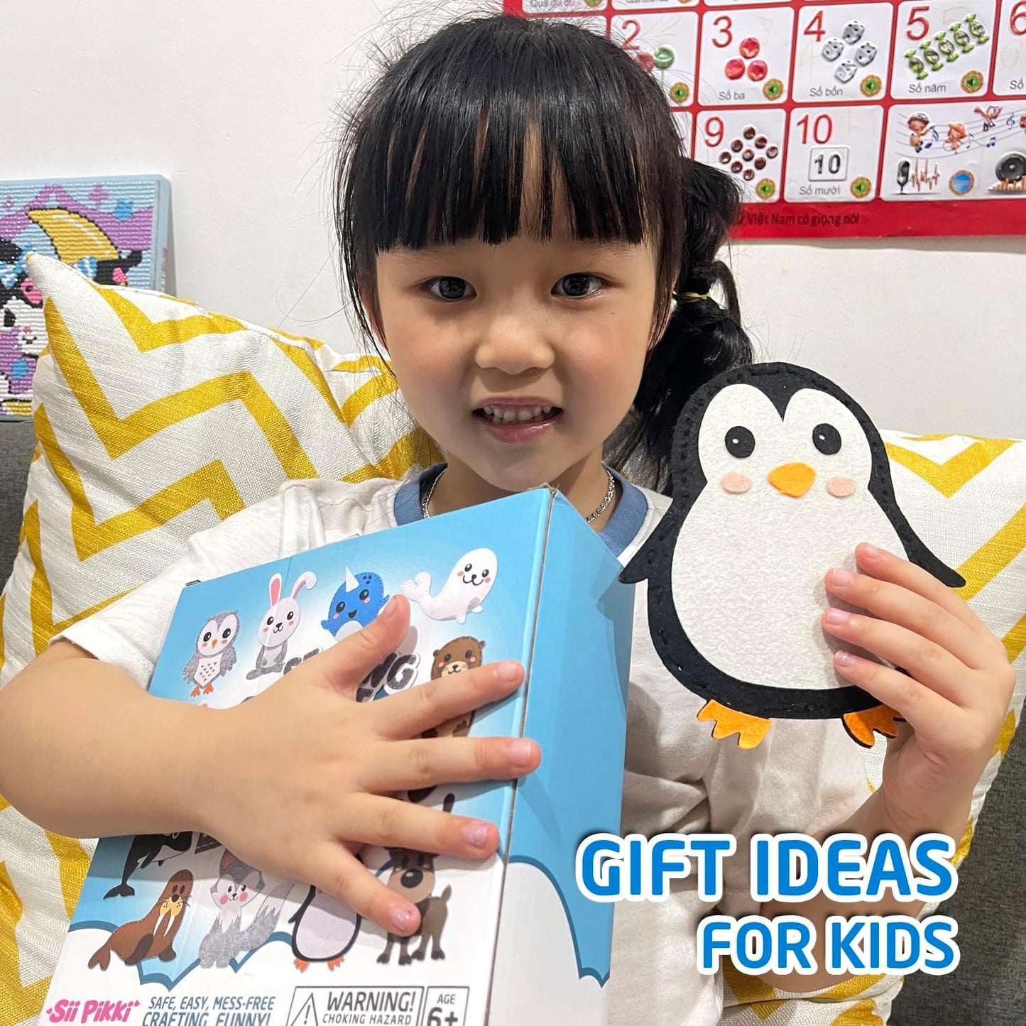 Polar Animals Sewing Kit For Kids, DIY Felt Craft Set Age 6+, Ideas Gifts For Girls Boys