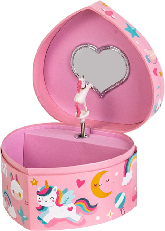 Unicorn Heart Music Jewelry Box for Girls Kids Toddlers